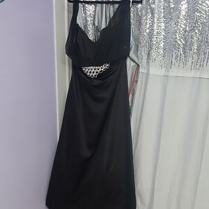 David's Bridal Black Backless Dress